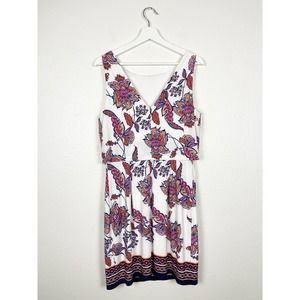 Vince Camuto Floral Geometric Sleeveless Mini Dress Boho Size 12